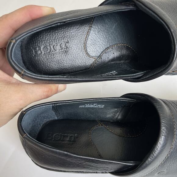 Born Black Leather Slip On Mule Clogs Shoes Women's EU 40 - US 8.5 M/W - Picture 7 of 11